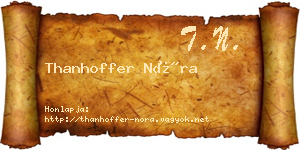 Thanhoffer Nóra névjegykártya